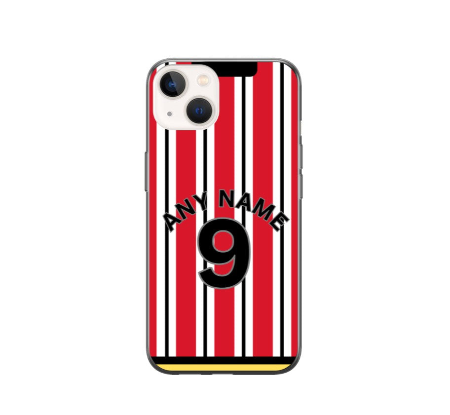 Sheffield U 2024-2025 Home Football Shirt (choose any Name and Number) Protective Premium Rubber Silicone Phone Case - Image 2