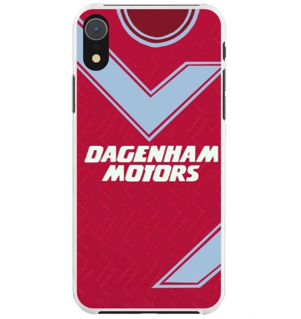 WH London Claret & Blue Shirt 1993/95 Protective Premium Hard Rubber Silicone Phone Case Cover - Image 4