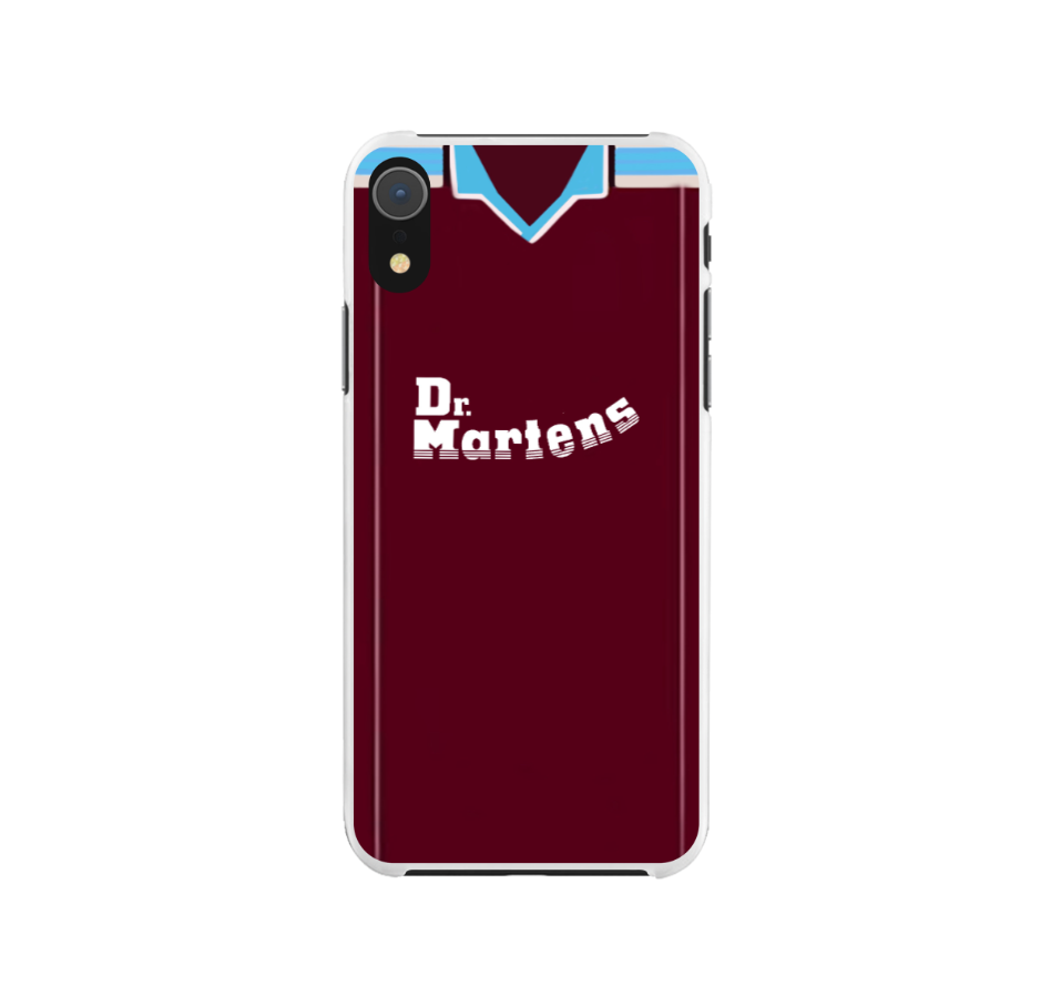 WH London Claret & Blue Shirt 1993/95 Protective Premium Hard Rubber Silicone Phone Case Cover - Image 3