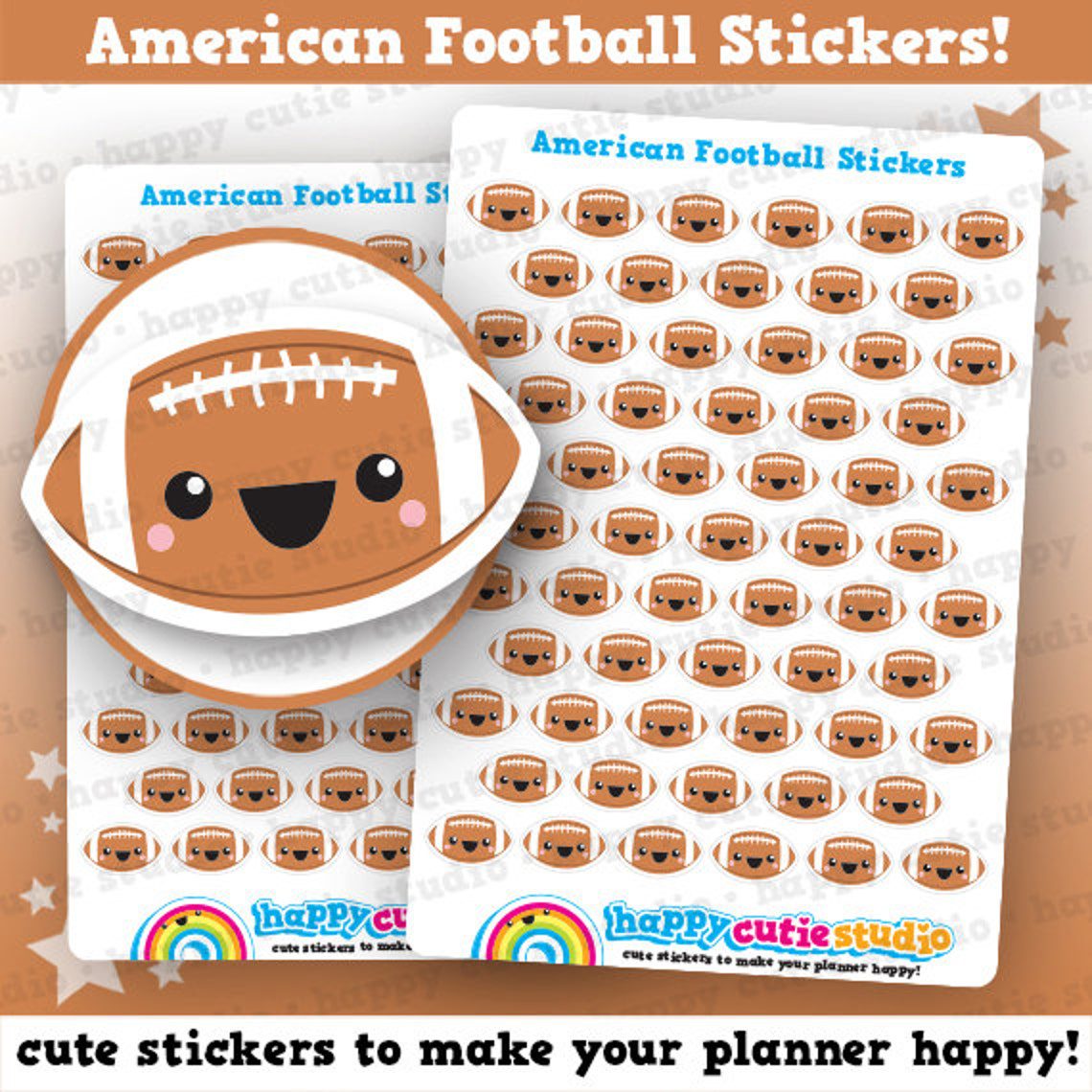 61 Cute Football/American Football/Sport Planner Stickers - Image 2