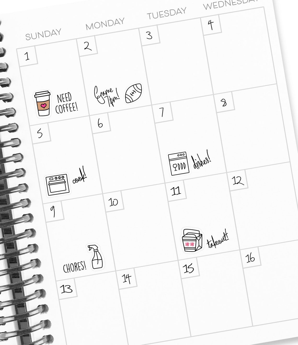 42 Clear Planner Stickers (1/2" each), Football Stickers, Sport and Fitness Stickers for Planners and Calendars and more - Image 3