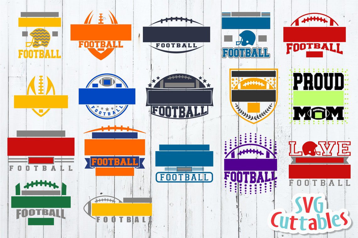 Football Bundle svg - Football Template - Bundle 2 - svg - dxf - eps - Silhouette - Cricut Cut File - Svg Cuttables - Digital File - Image 3