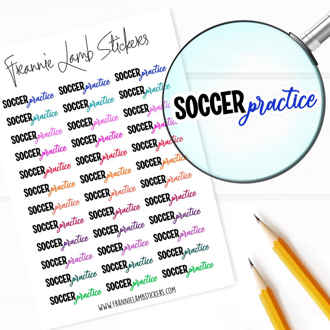 Soccer Practice Planner Stickers, 36 Labels for Planners, Calendars and More, Paper Options Available - Image 2