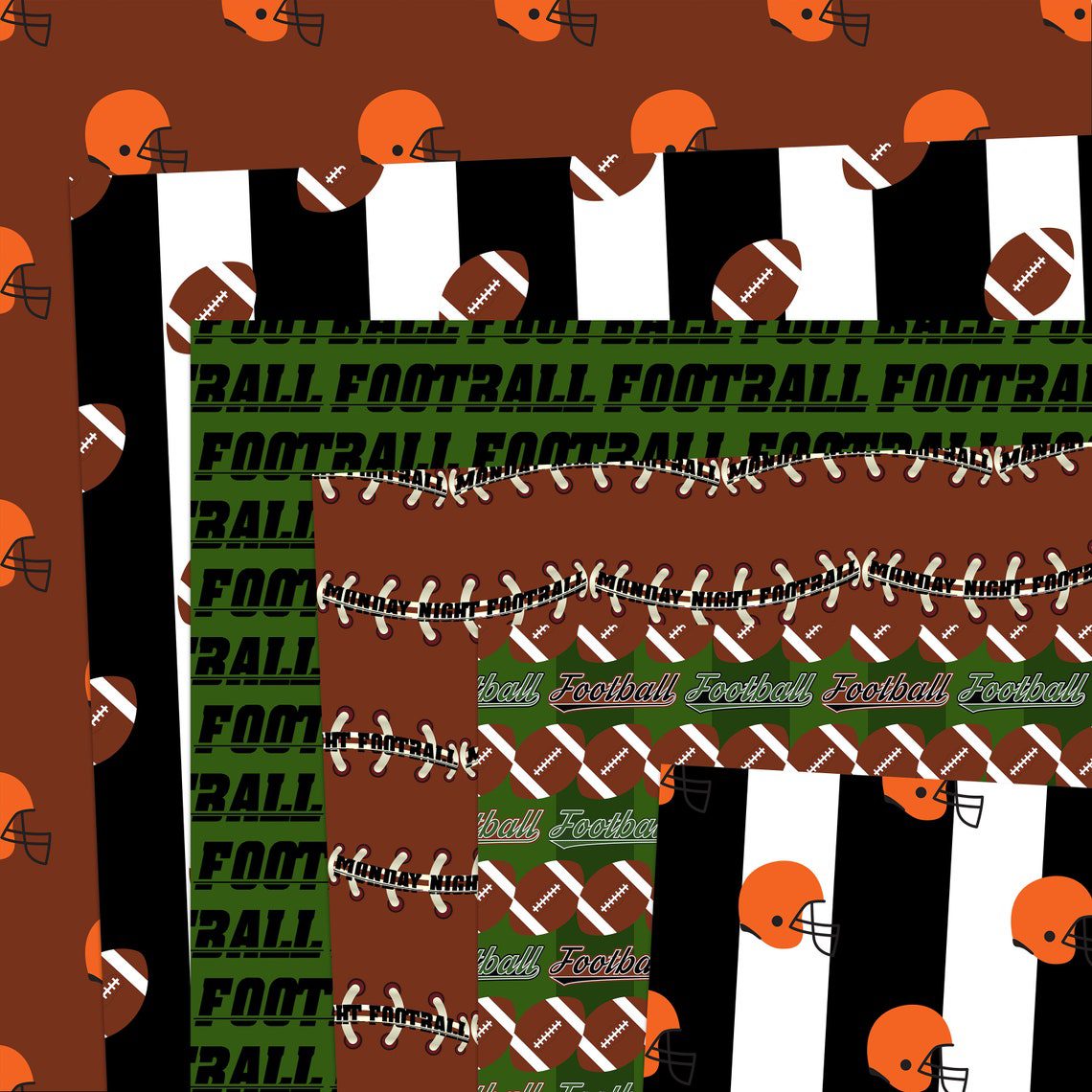 45 American Football Sports Digital Papers and 20 Clip Art items -Digital & Printable scrapbooking paper PU/CU - Image 9