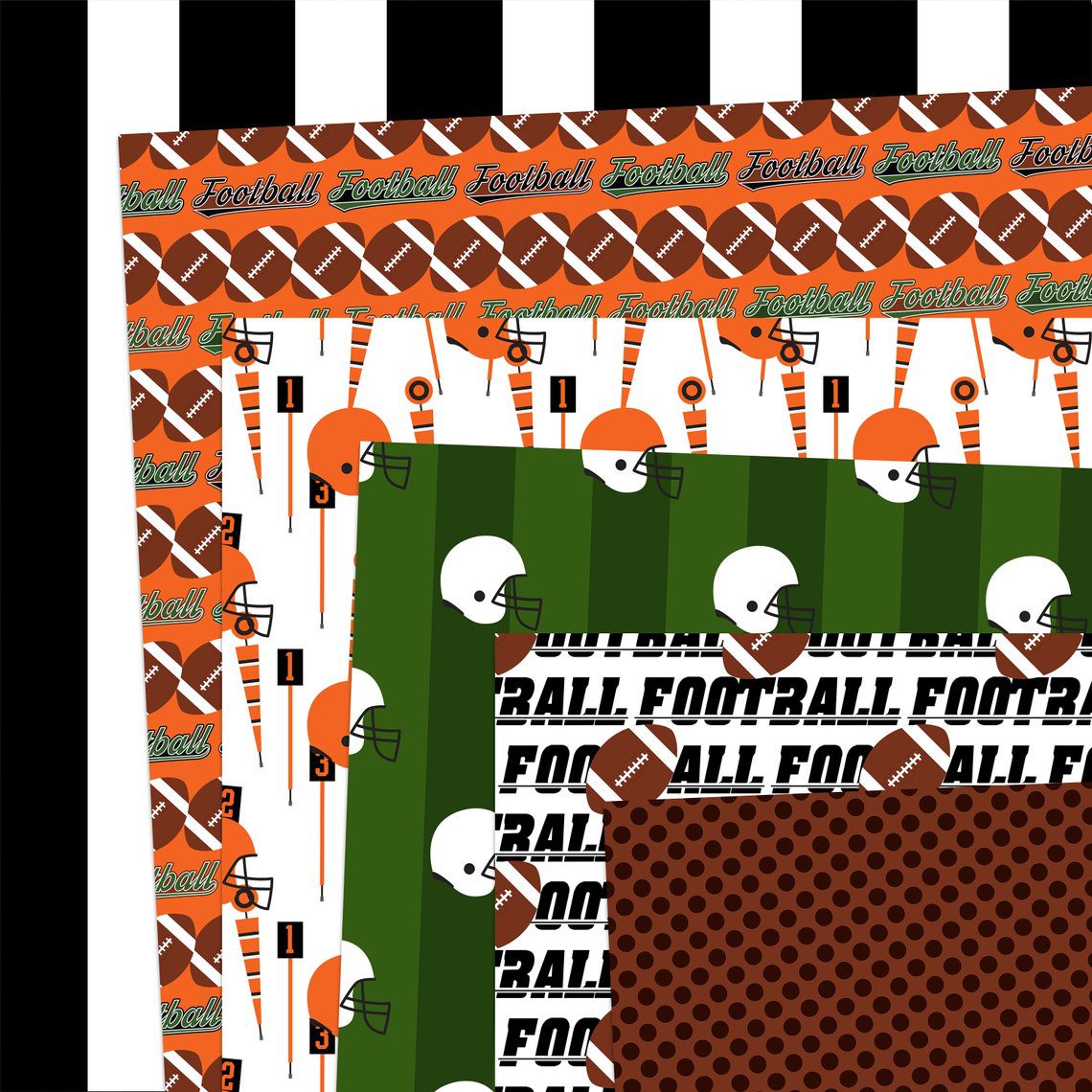 45 American Football Sports Digital Papers and 20 Clip Art items -Digital & Printable scrapbooking paper PU/CU - Image 8
