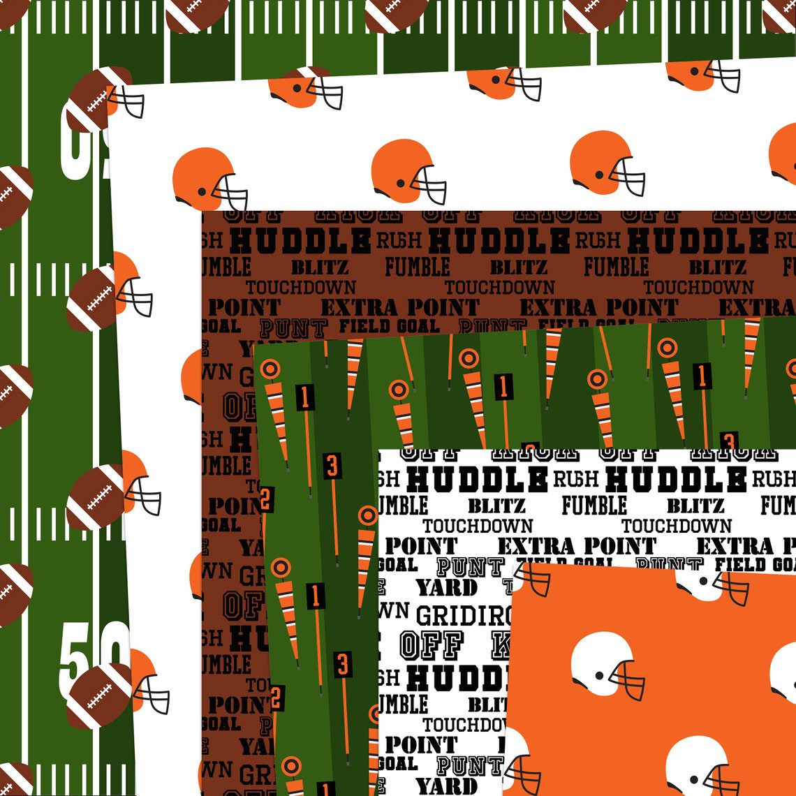 45 American Football Sports Digital Papers and 20 Clip Art items -Digital & Printable scrapbooking paper PU/CU - Image 6