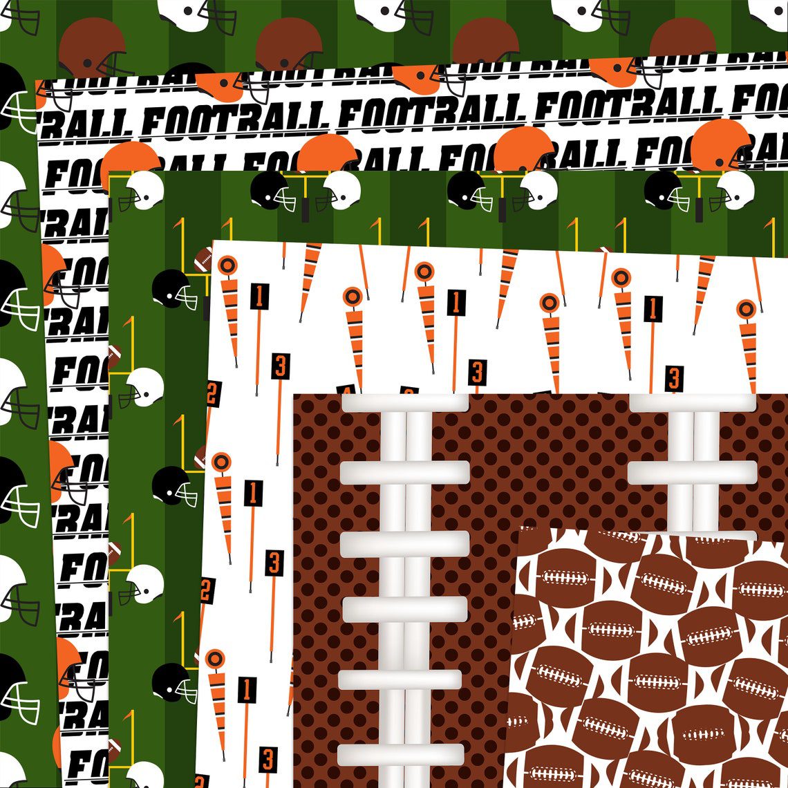 45 American Football Sports Digital Papers and 20 Clip Art items -Digital & Printable scrapbooking paper PU/CU - Image 4
