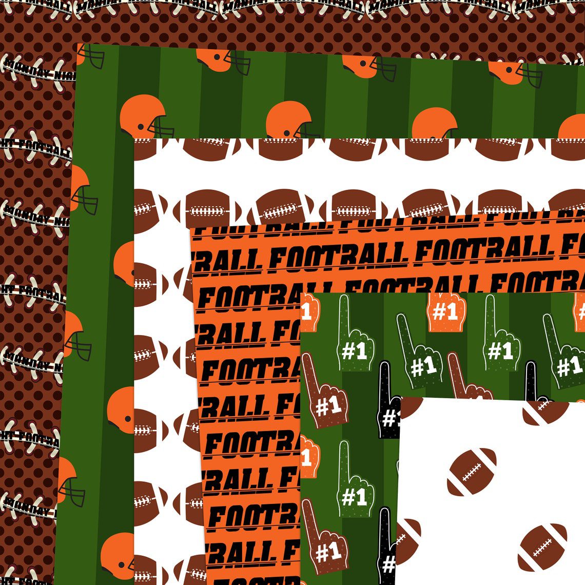 45 American Football Sports Digital Papers and 20 Clip Art items -Digital & Printable scrapbooking paper PU/CU - Image 5