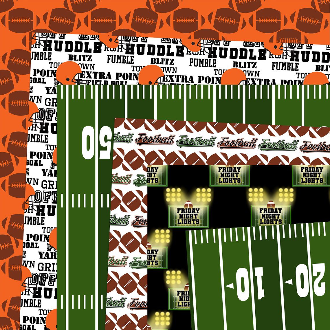 45 American Football Sports Digital Papers and 20 Clip Art items -Digital & Printable scrapbooking paper PU/CU - Image 10