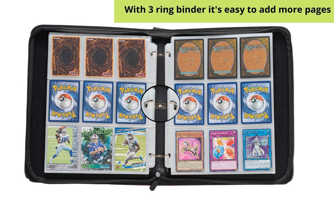 Trading Card Binder, Kpop Photocard Book, Album, 3-Ring Binder for MTG, TCG, Football, Baseball Cards, collector Polaroid cards, A4 Pages - Image 7