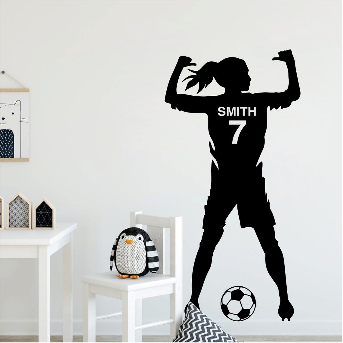 PERSONALISED FOOTBALLER NAME , Football Player Soccer , Customisable Bedroom Kids Removable Vinyl Wall Decal Stickers - Image 5