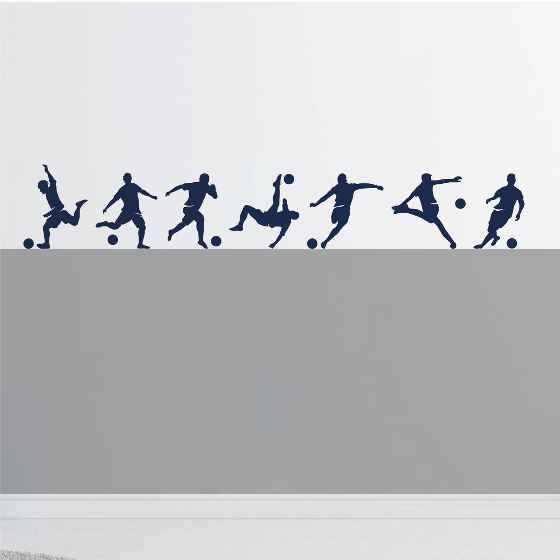 Set of 7 | FOOTBALL PLAYERS | Removable Vinyl Wall Decal Stickers | Kids Bedroom Sporty Decor - Image 6