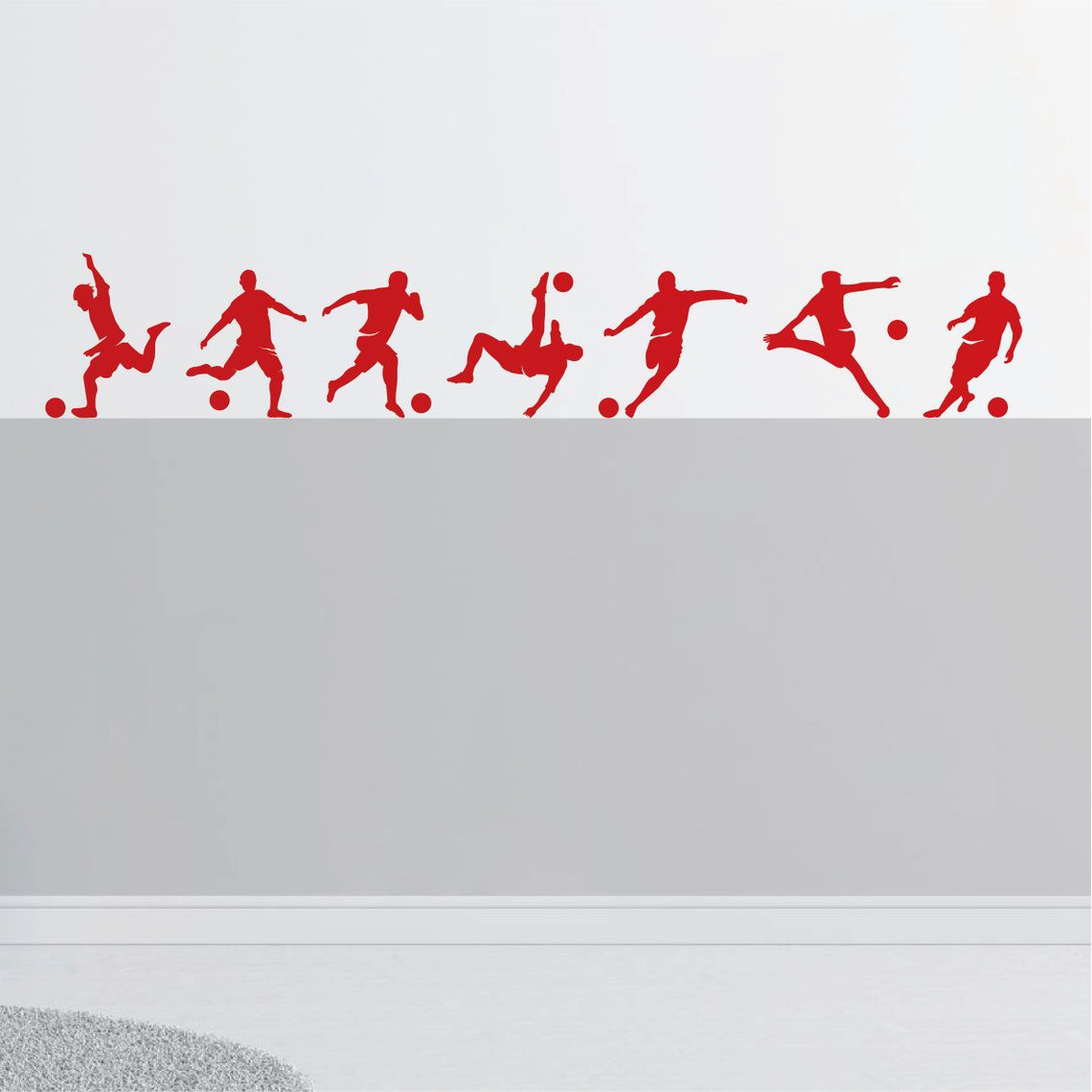 Set of 7 | FOOTBALL PLAYERS | Removable Vinyl Wall Decal Stickers | Kids Bedroom Sporty Decor - Image 5