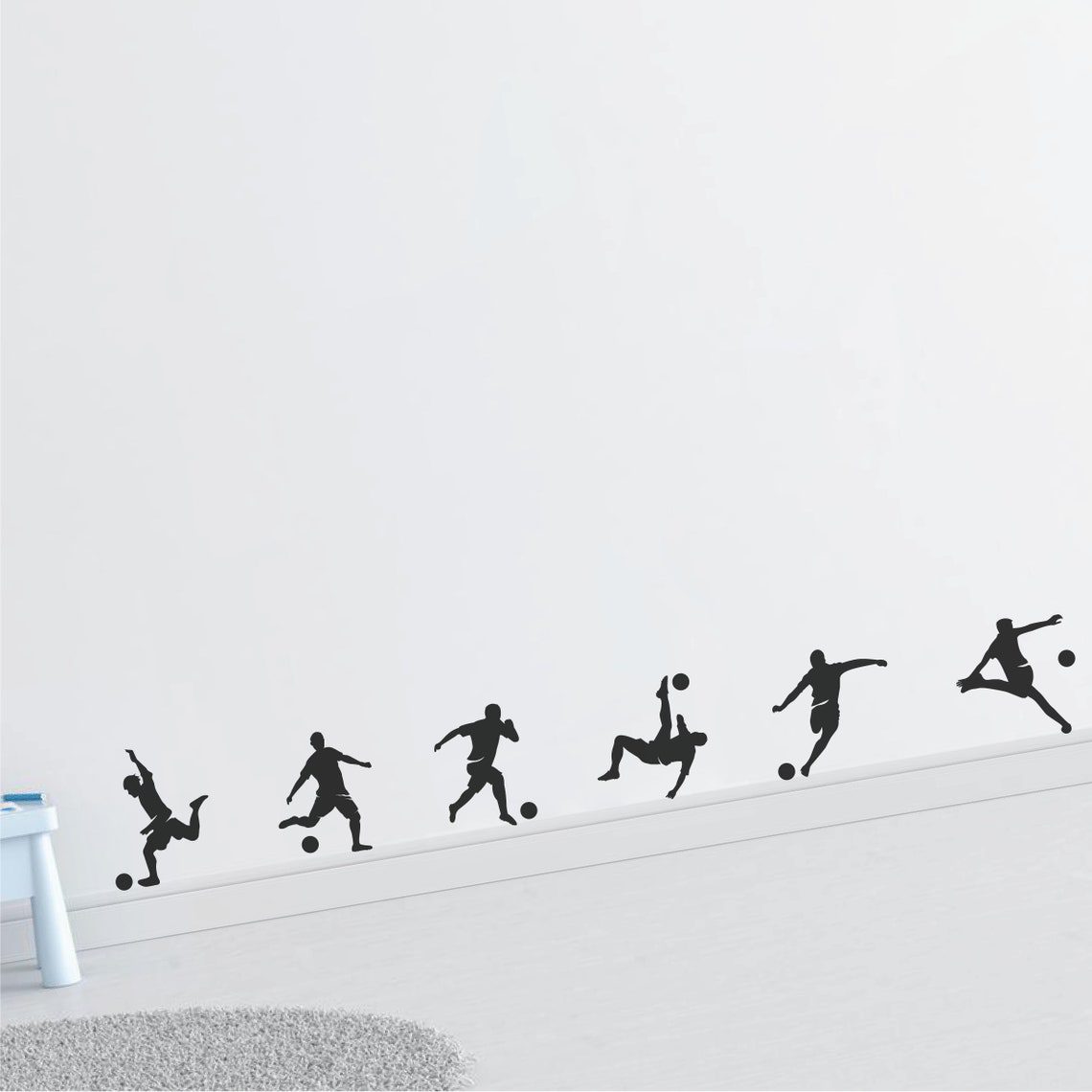 Set of 7 | FOOTBALL PLAYERS | Removable Vinyl Wall Decal Stickers | Kids Bedroom Sporty Decor - Image 4