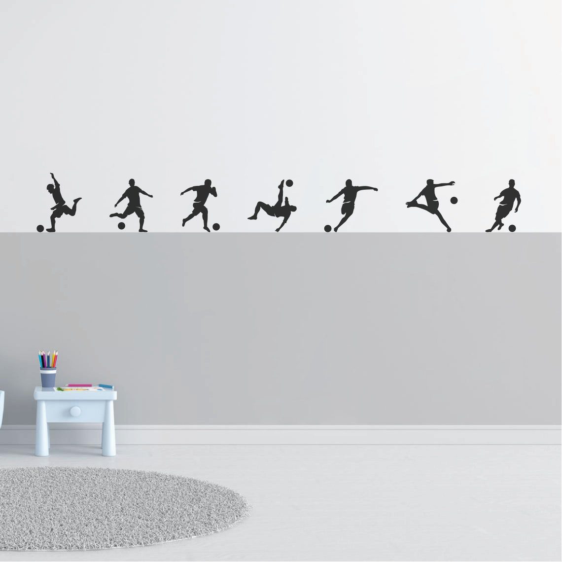 Set of 7 | FOOTBALL PLAYERS | Removable Vinyl Wall Decal Stickers | Kids Bedroom Sporty Decor - Image 3