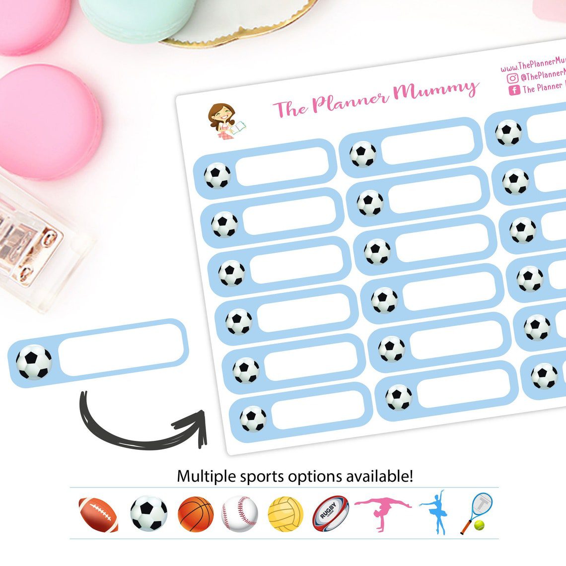 Soccer Training Game match Reminder Planner Diary Stickers Football Match School Sports Organised Mummy Kikki K - Image 2