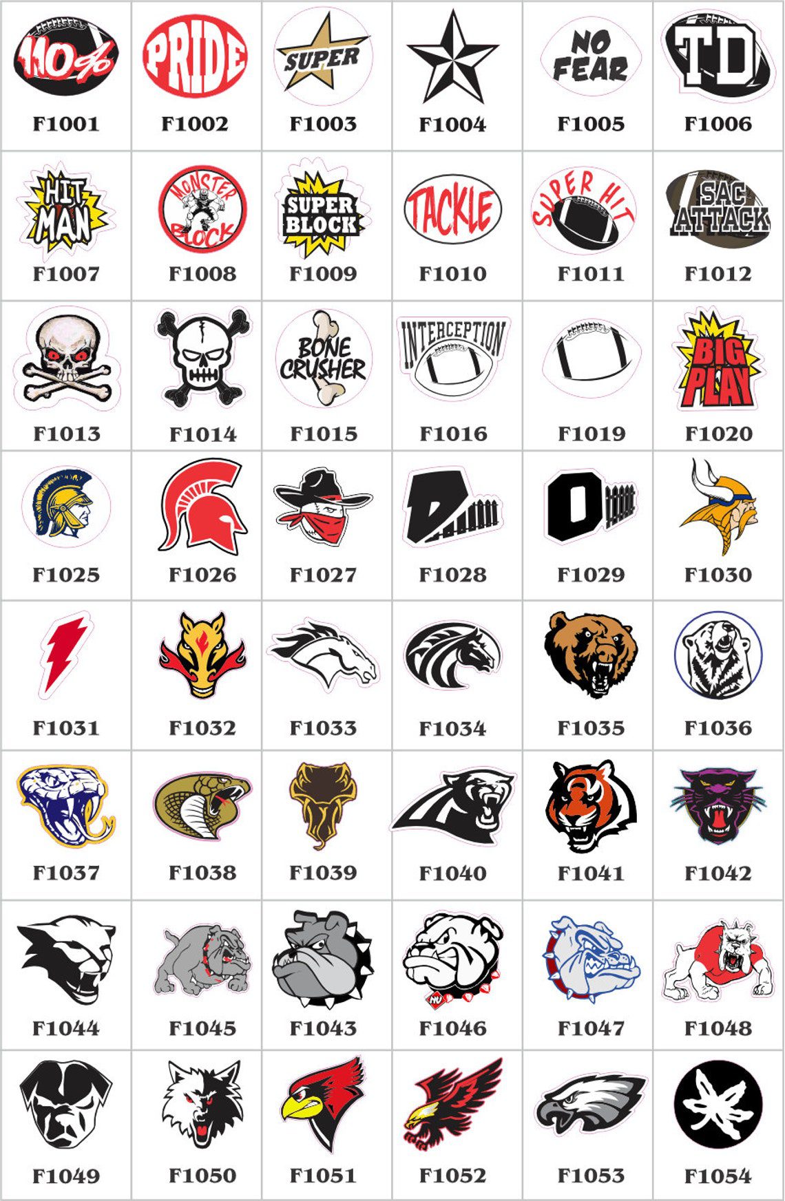 Football Helmet Award & Pride Decals Stickers Great Pride Stickers for baseball Hockey Sports Teams Players, Sold in Sheets of 25*** - Image 3