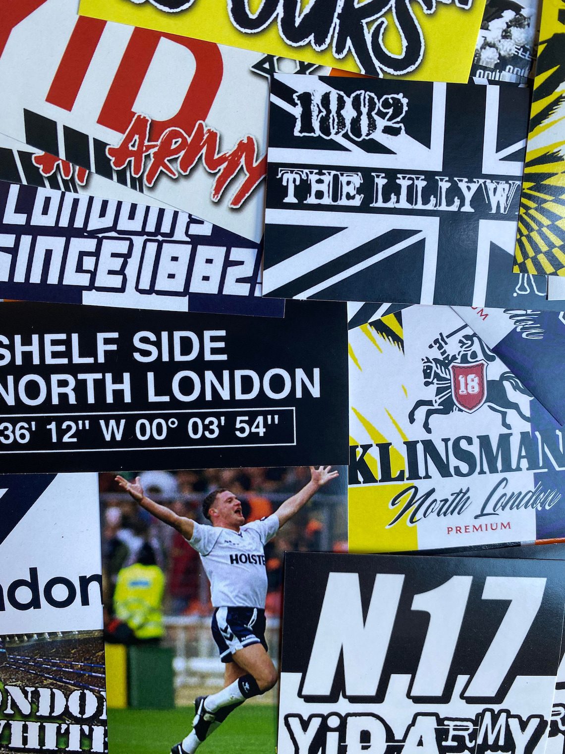 100 x Tottenham Stickers - Based on Spurs Poster Shirt Scarf Pin Badge Programme THFC Adidas White Hart Lane Flag Hotspurs Ultras Gift - Image 6