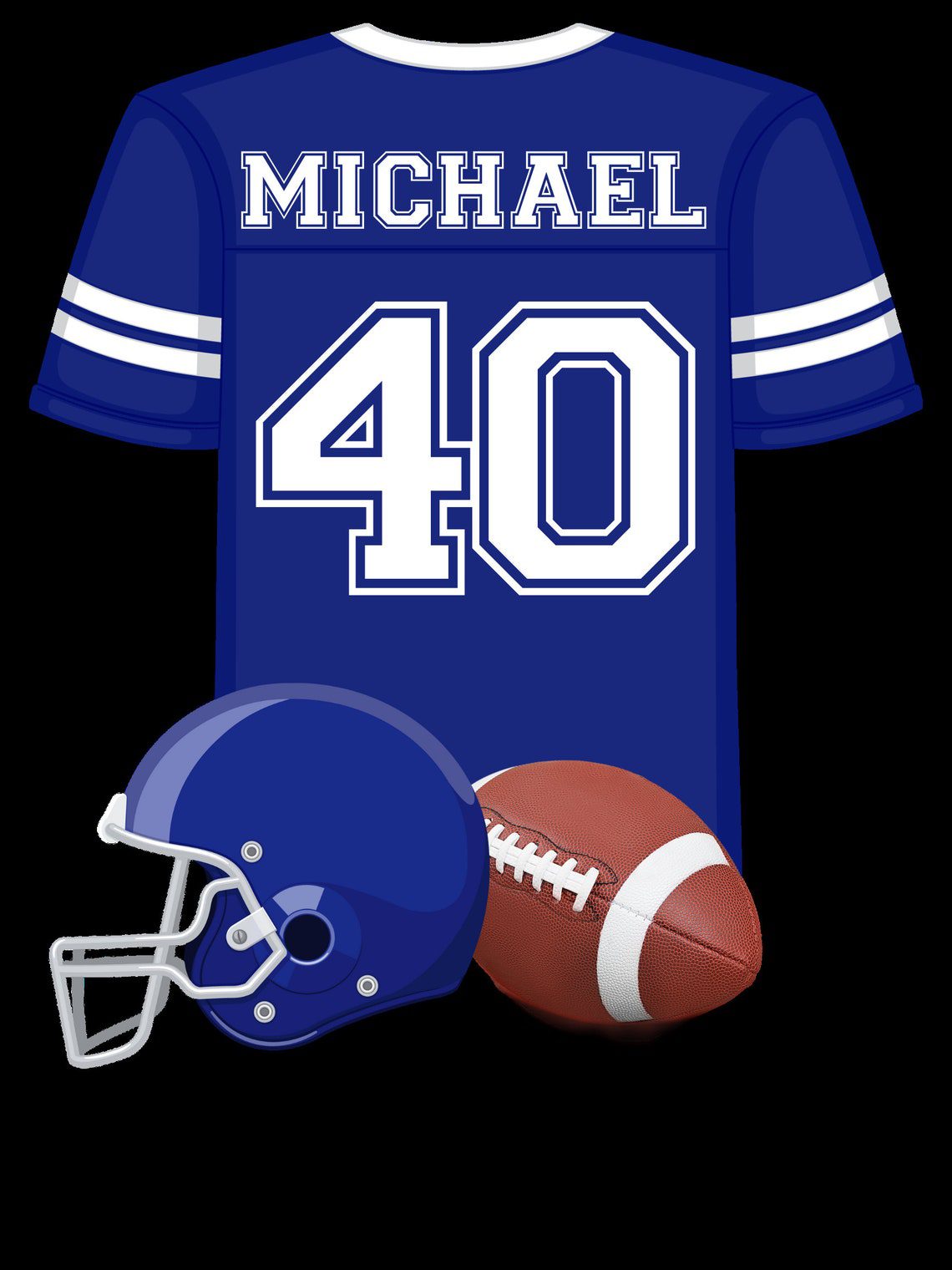 Personalized Football Cake Topper Template, Football Jersey and Helmet with Mascot Cake Topper Digital Image, Football Custom Sticker png - Image 4