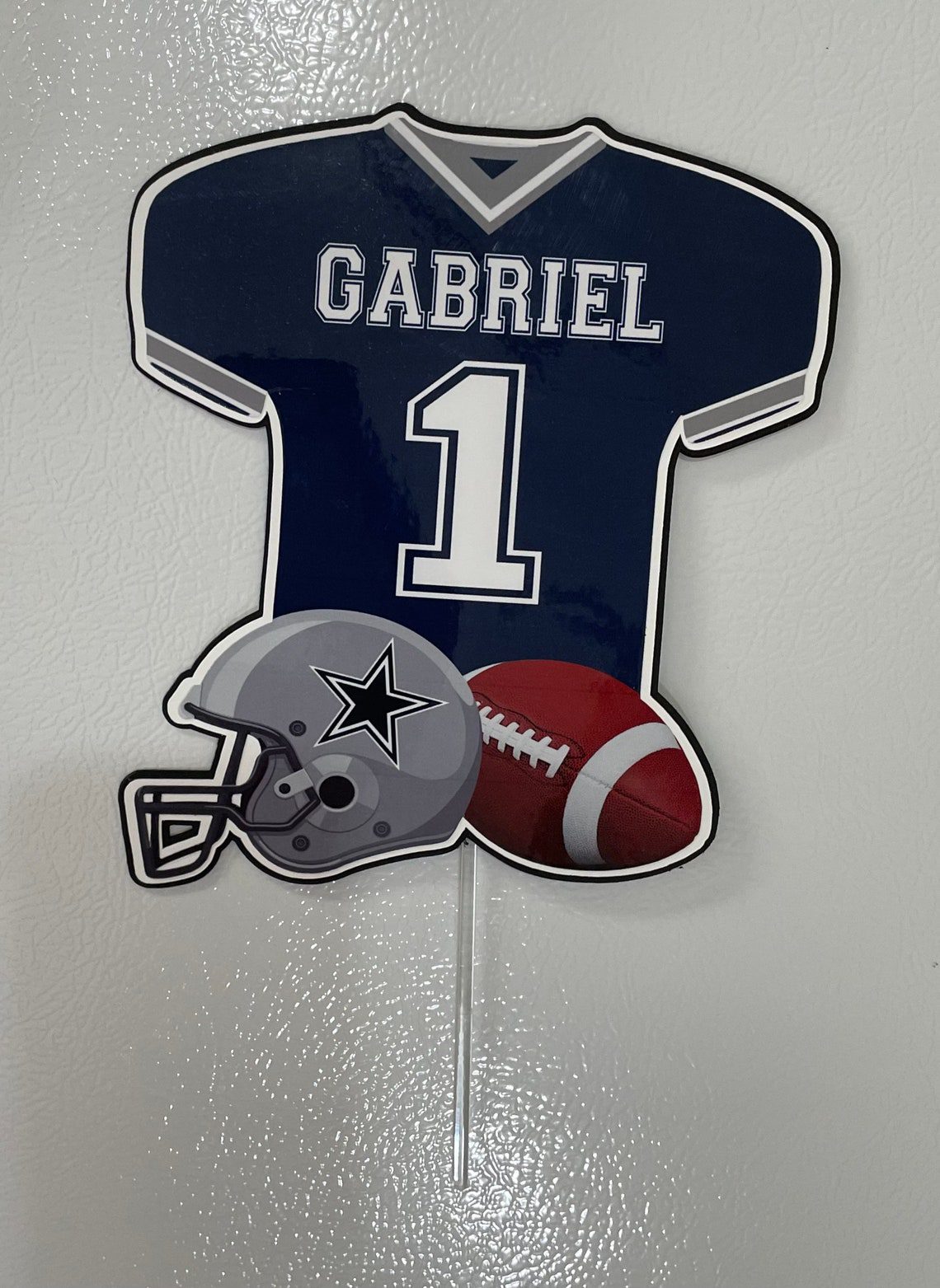 Personalized Football Cake Topper Template, Football Jersey and Helmet with Mascot Cake Topper Digital Image, Football Custom Sticker png - Image 5