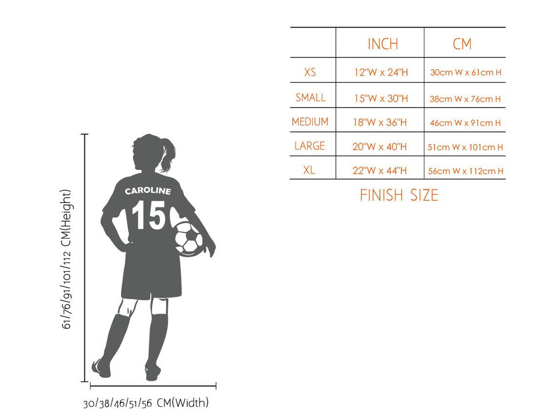 Custom Name Girl Soccer Player Wall Decal Personalized Kids Room Decor Art for Girls Vinyl, Custom Name Girl Soccer Player Wall Decals - Image 6