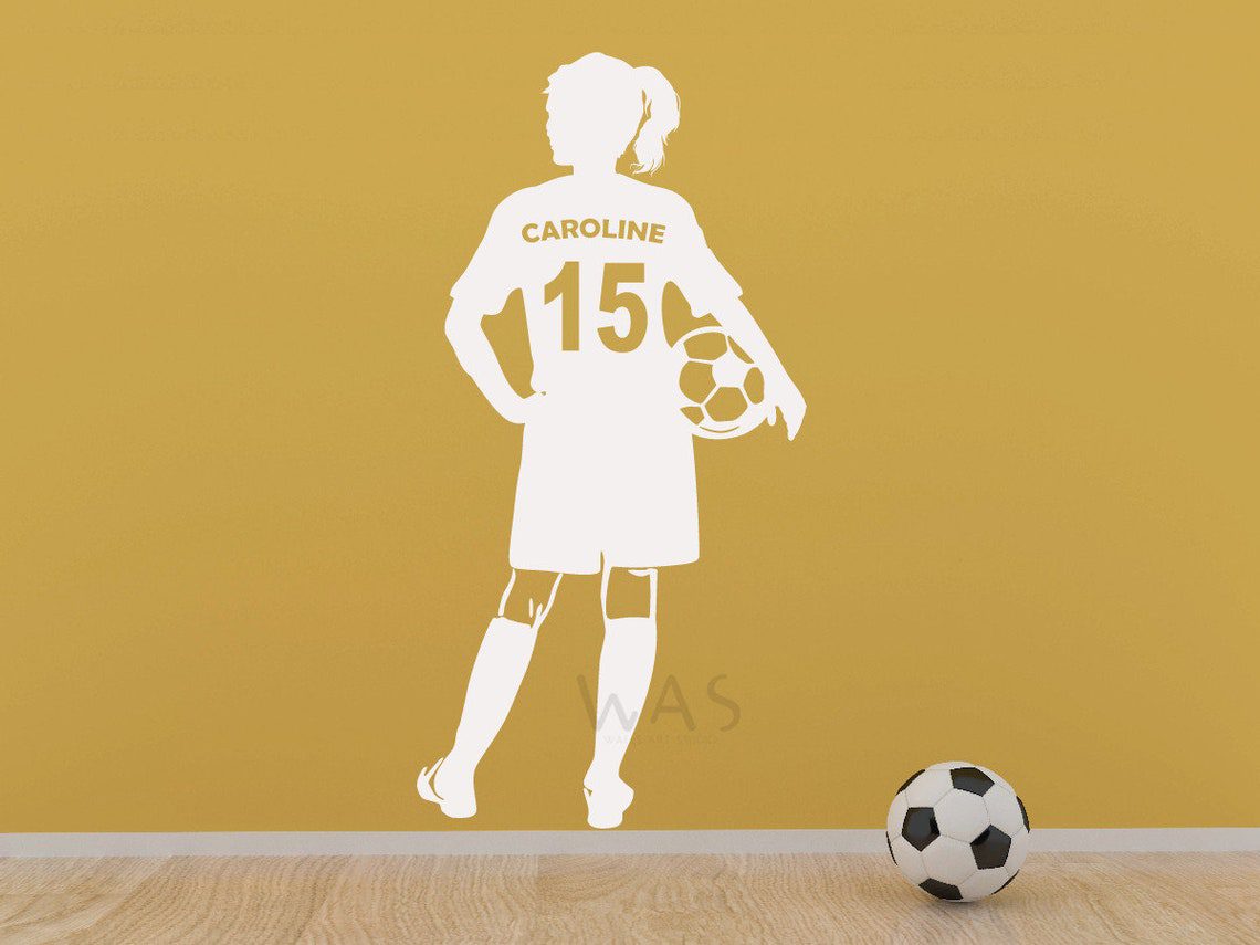 Custom Name Girl Soccer Player Wall Decal Personalized Kids Room Decor Art for Girls Vinyl, Custom Name Girl Soccer Player Wall Decals - Image 5