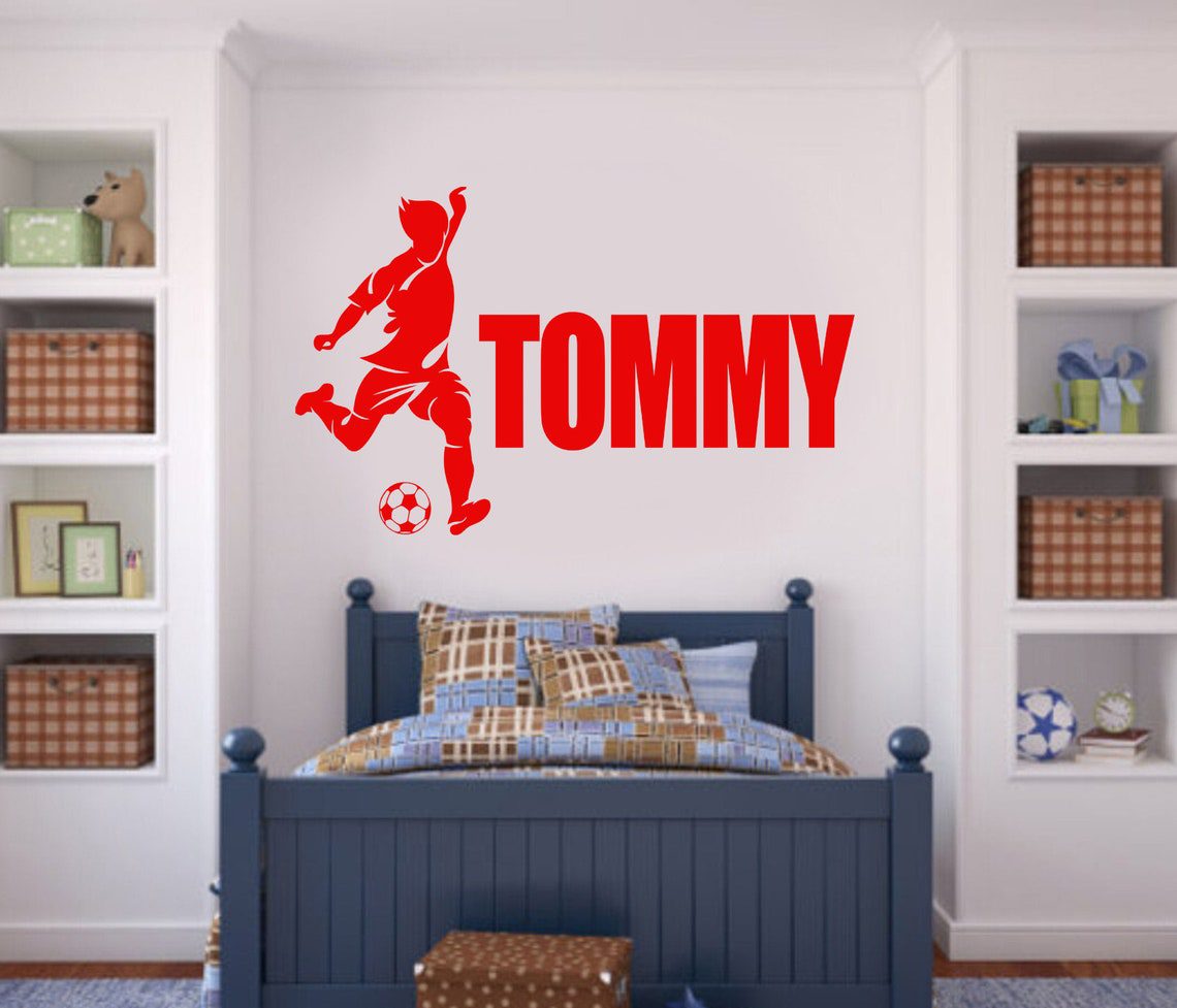 Personalised Football Wall Sticker Home Decor Personalized Football Gaming Vinyl Decal FB4 - Image 4