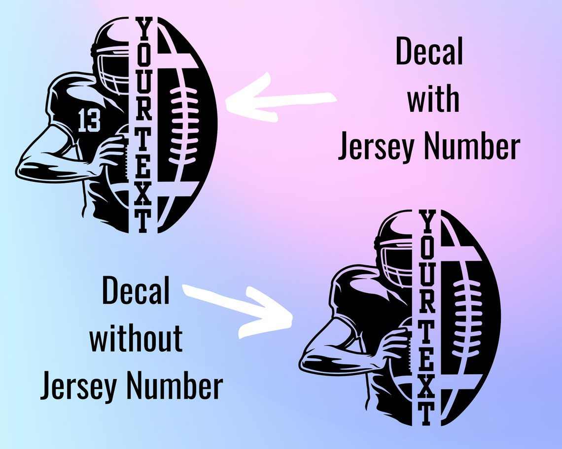 Personalized Football Decal | Football Sticker with Name and Number | Football Team Decal | Football Helmet Decal | Football Mom Decal - Image 6