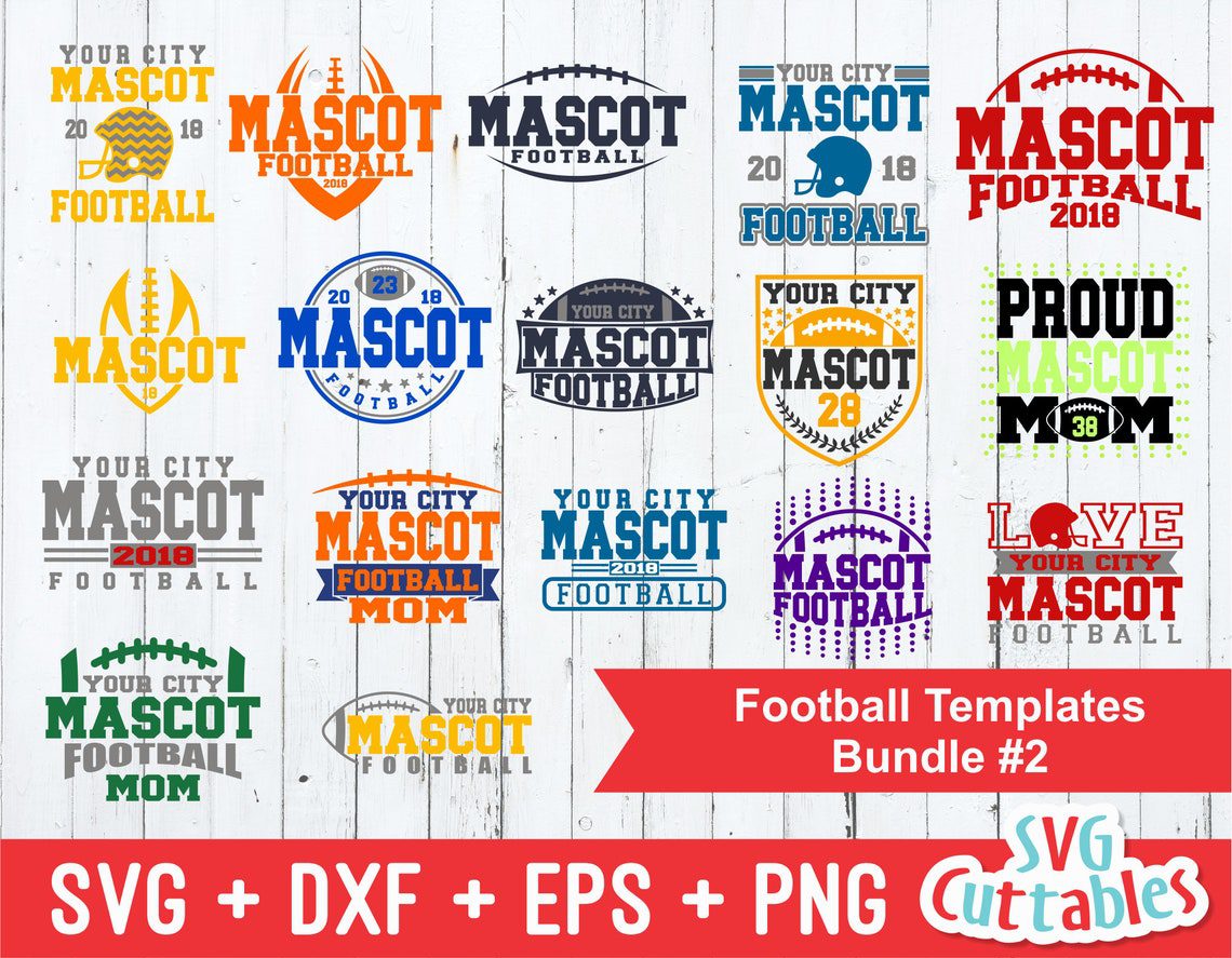 Football Bundle svg - Football Template - Bundle 2 - svg - dxf - eps - Silhouette - Cricut Cut File - Svg Cuttables - Digital File - Image 2