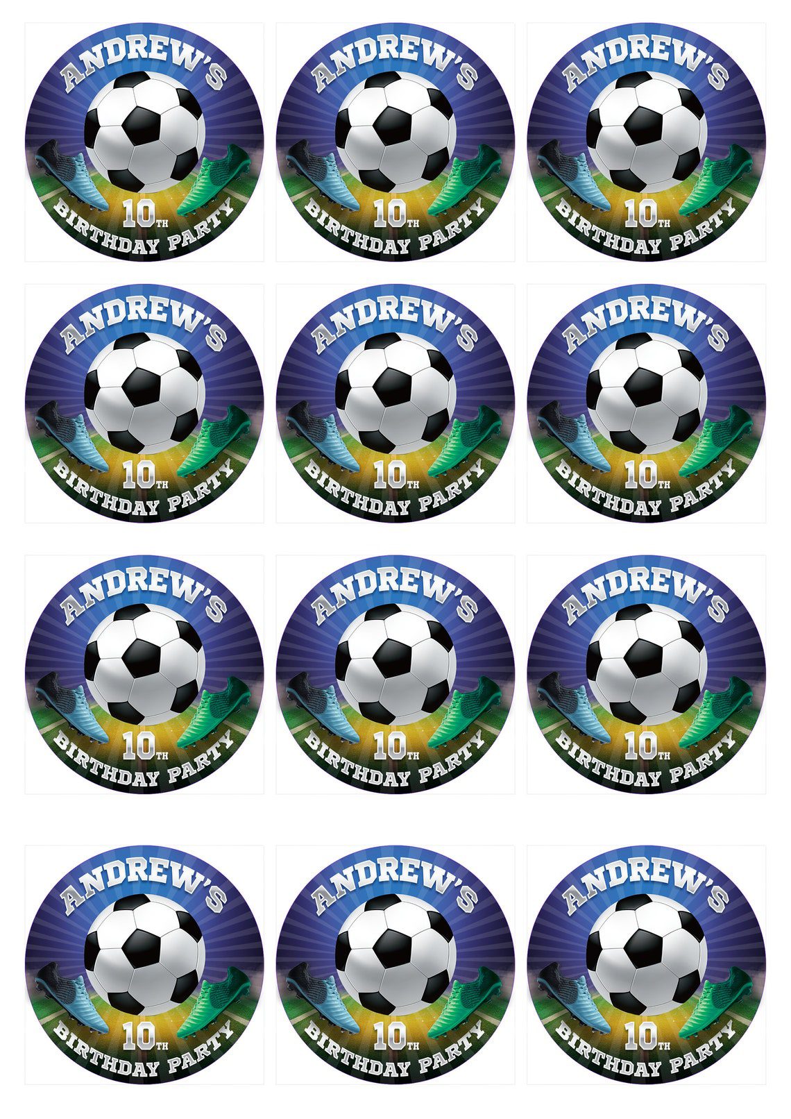 Soccer Birthday Favor Stickers: Printable Treat Bag Labels (Digital Download) - Image 4