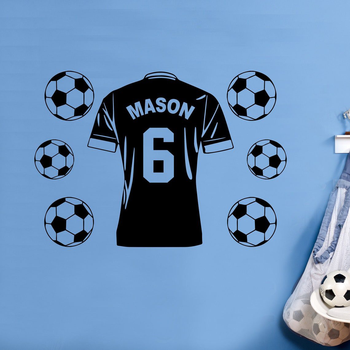 Personalised Football Shirt - Wall Art - Vinyl Transfer - Wall Sticker - Kids Bedroom - Image 3