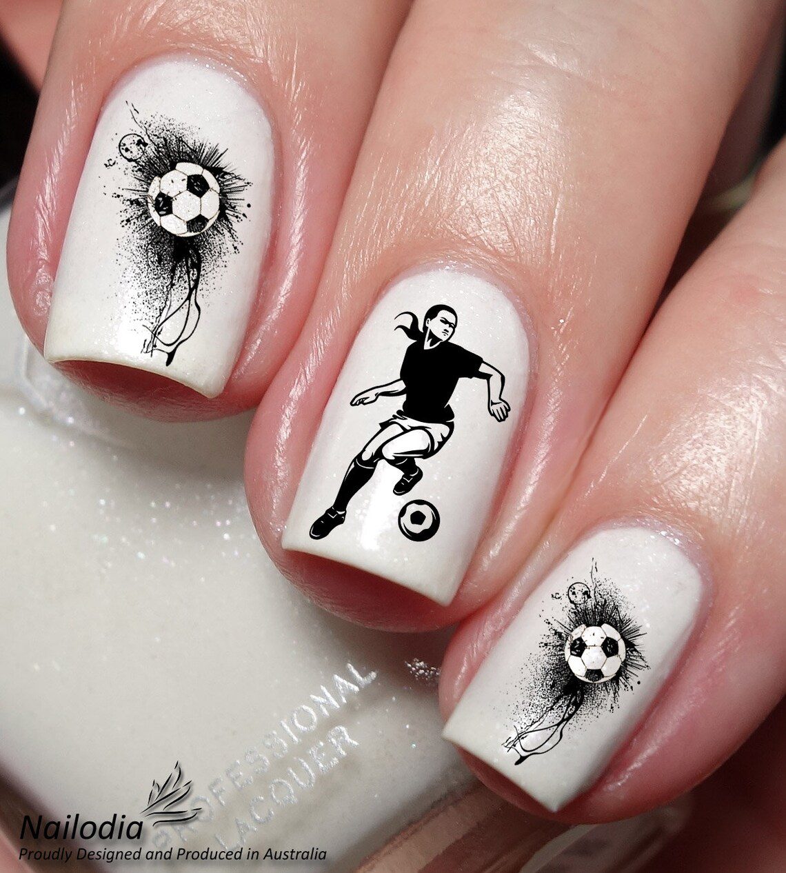 Women Football Soccer Nail Art Decal Sticker - Image 6