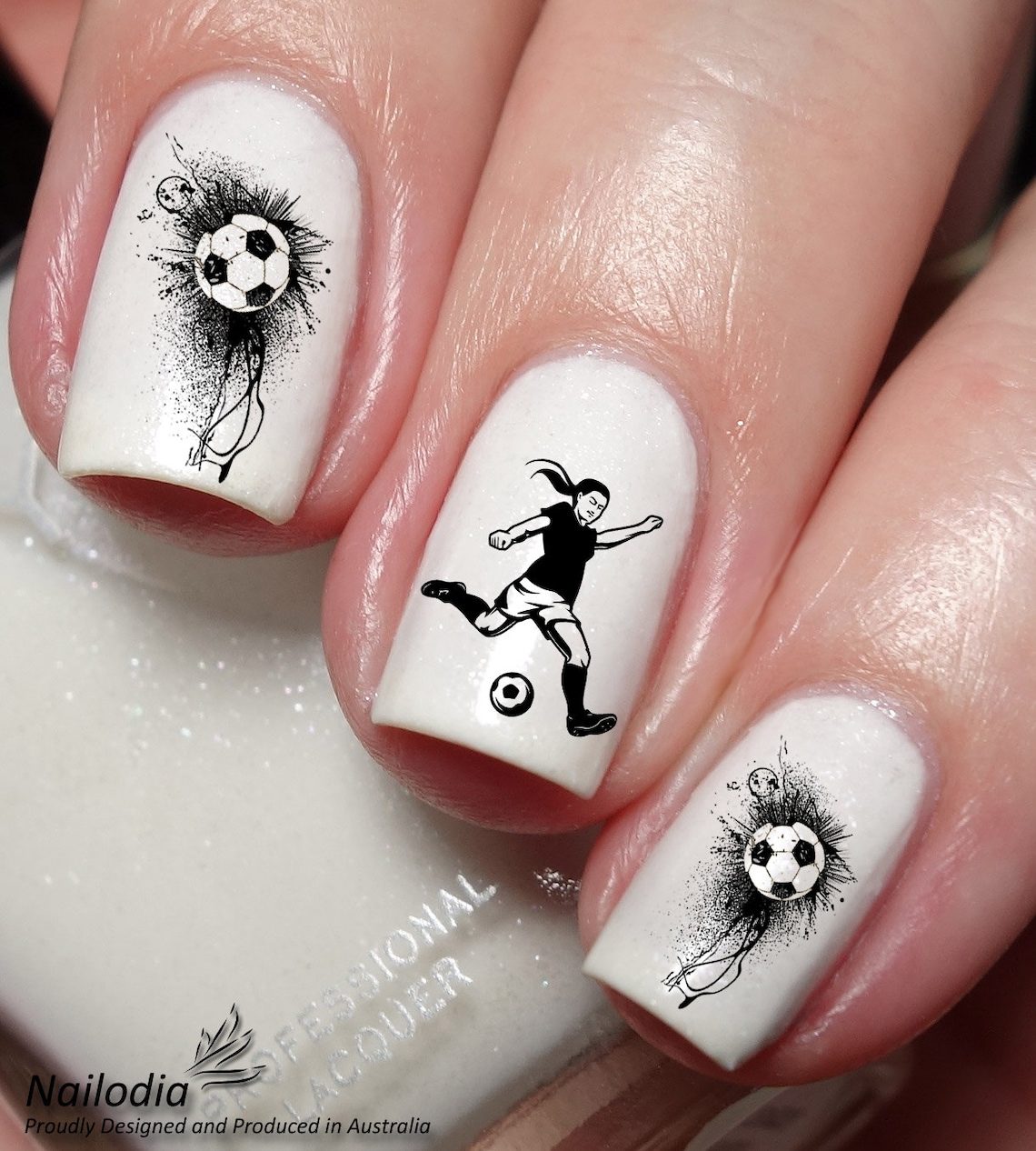 Women Football Soccer Nail Art Decal Sticker - Image 3