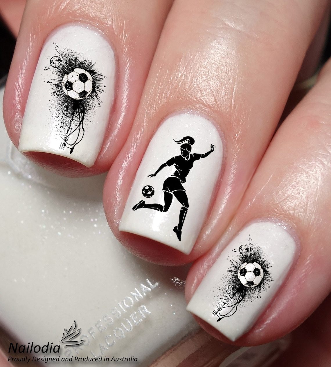 Women Football Soccer Nail Art Decal Sticker - Image 2