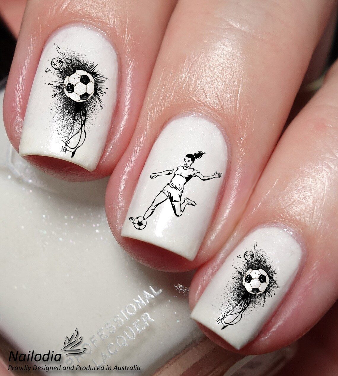 Women Football Soccer Nail Art Decal Sticker - Image 4