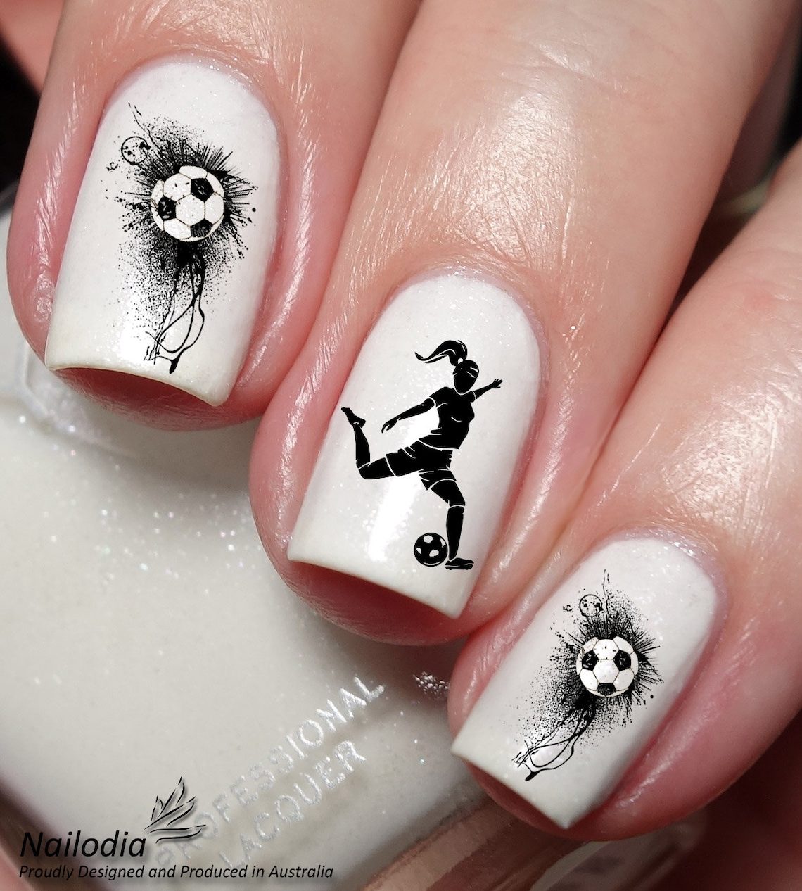 Women Football Soccer Nail Art Decal Sticker - Image 5