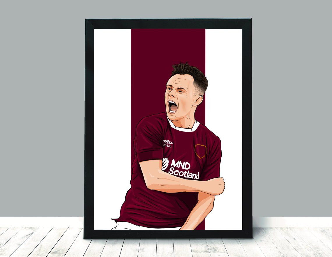 Lawrence Shankland Art Illustration- Heart Of Midlothian- Hearts - Image 2
