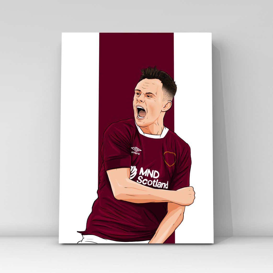 Lawrence Shankland Art Illustration- Heart Of Midlothian- Hearts - Image 3