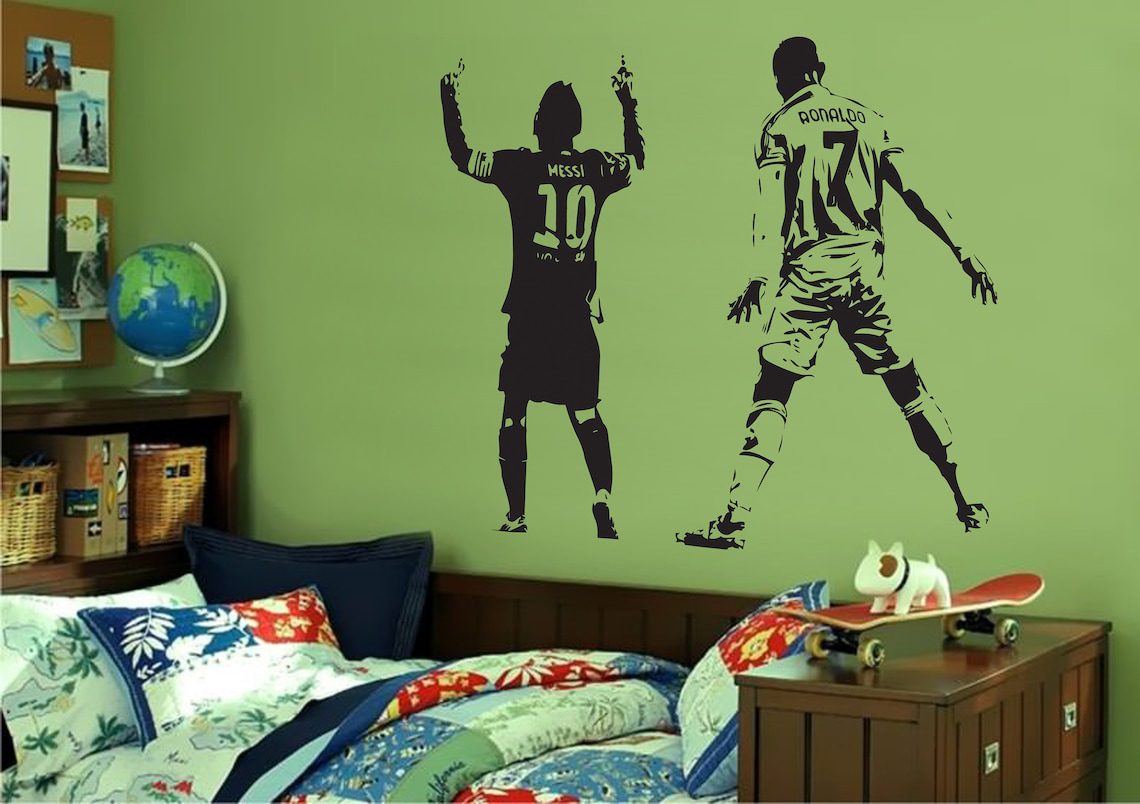 Messi and Ronaldo - Football Wall Art - Wall Sticker - Vinyl Transfer - Decal - Kids Bedroom - Image 4