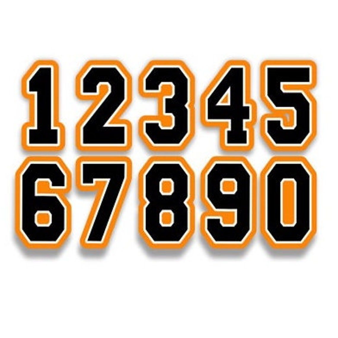 Custom 1 1/2 Inch 0-9 Dye-Cut Helmet Number Sheets, Baseball Numbers, Football Number, Hockey Number, Softball Number, Lacrosse Numbers - Image 2
