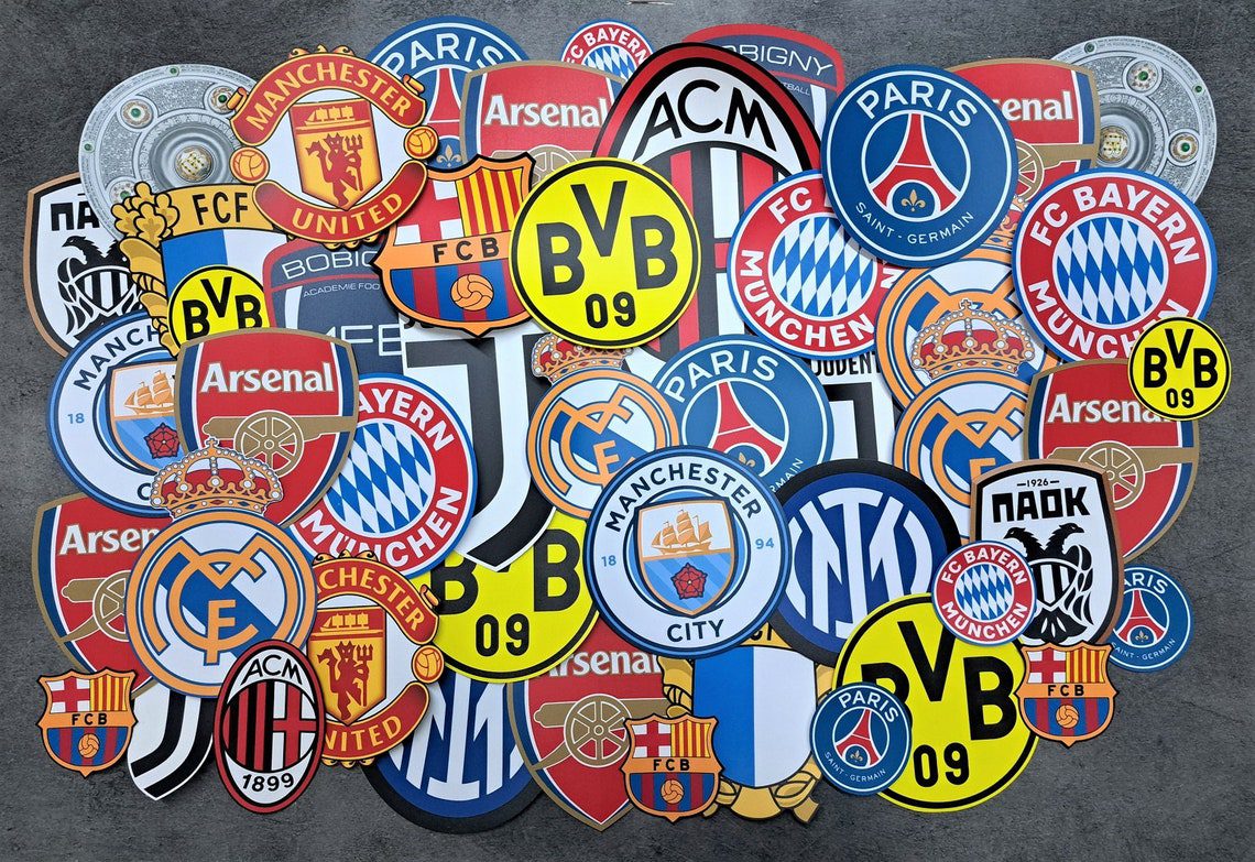 big sticker Football fußball soccer any team crest emblem stema logo, wall sticker decal wandtatoo - Image 9