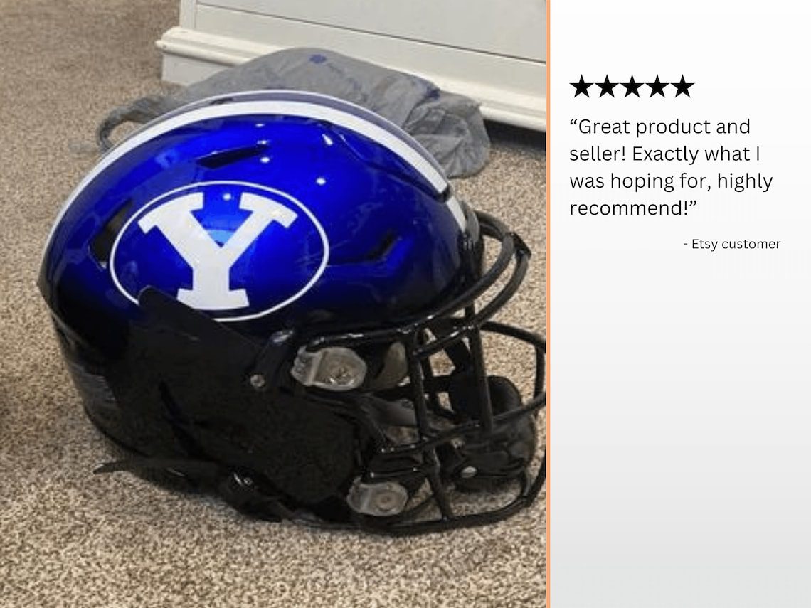 Football Helmet Decals - Full Size, Customized With Your Logo, Sold In Pairs, Dye Cut - 20 Mill Vinyl, Team Discounts Included - Image 8