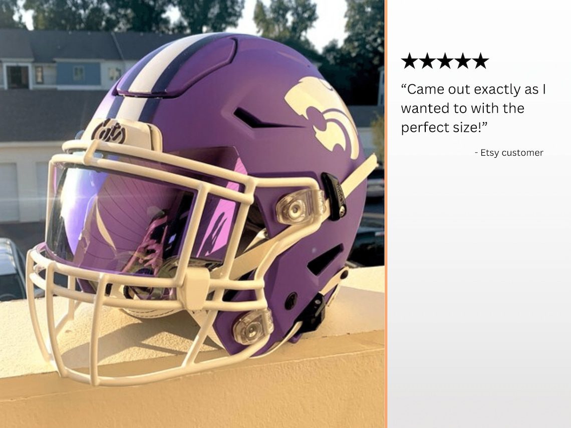 Football Helmet Decals - Full Size, Customized With Your Logo, Sold In Pairs, Dye Cut - 20 Mill Vinyl, Team Discounts Included - Image 5