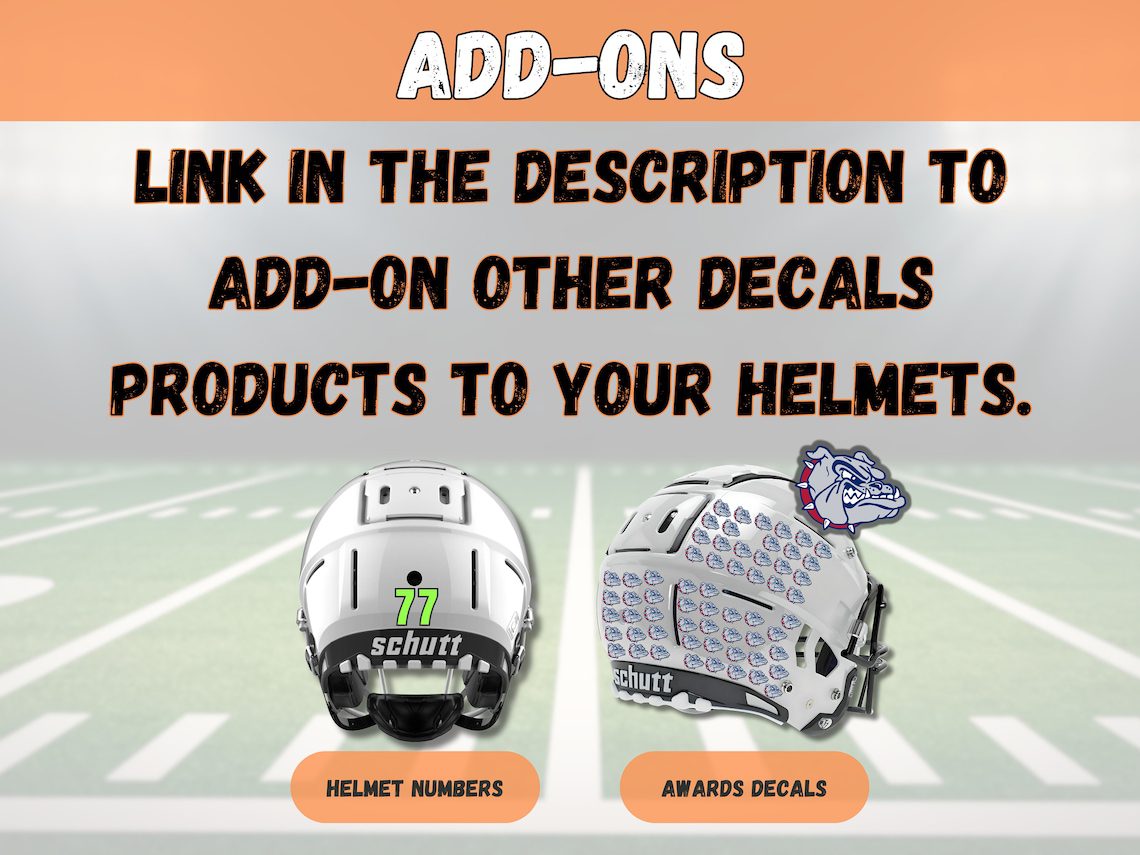 Football Helmet Decals - Full Size, Customized With Your Logo, Sold In Pairs, Dye Cut - 20 Mill Vinyl, Team Discounts Included - Image 3