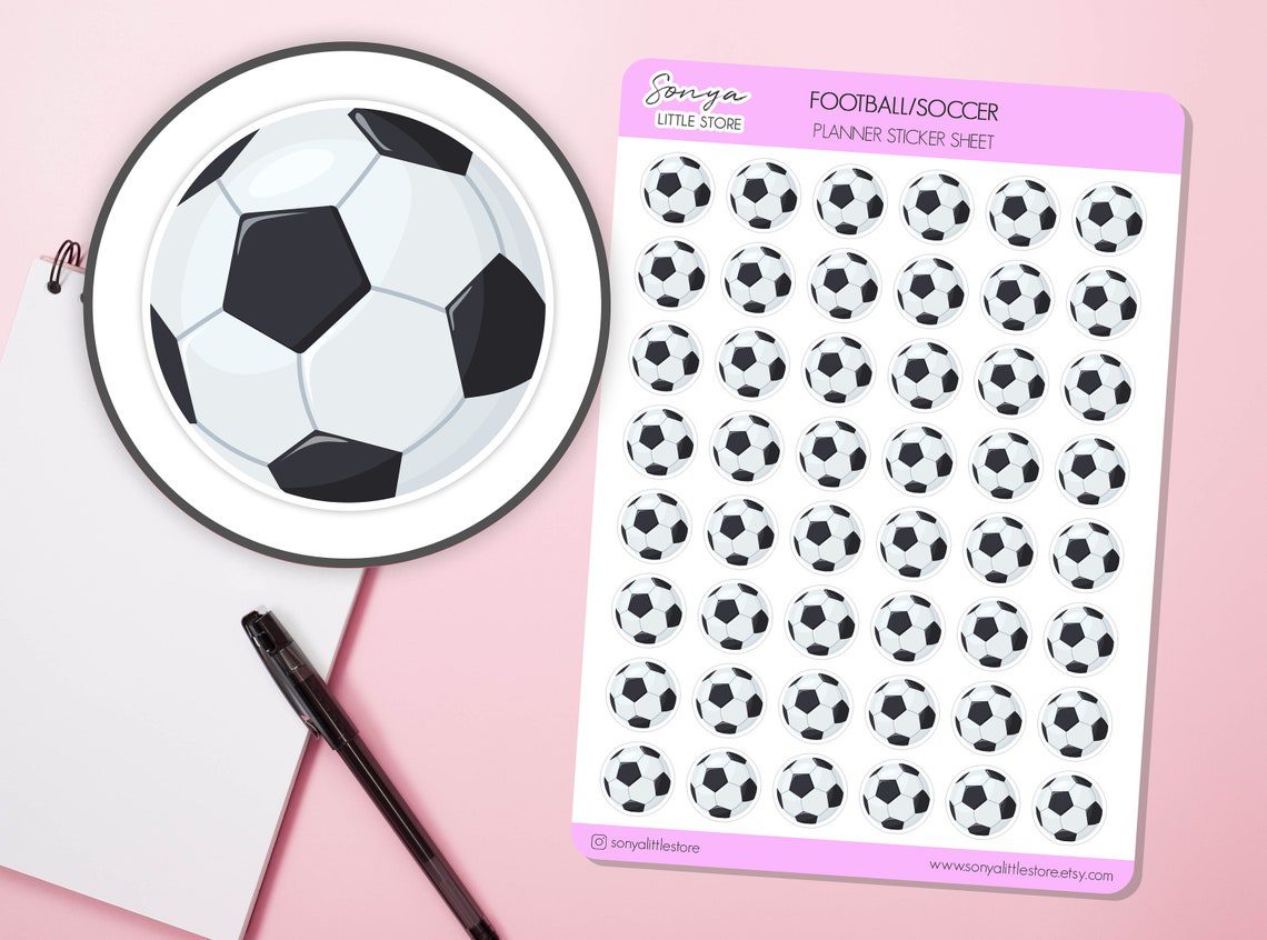 Football/ Soccer Planner Stickers | Football Ball Practice Stickers | Training Sport Hobby Bullet Journal Diary Sticker Sheet - Image 2