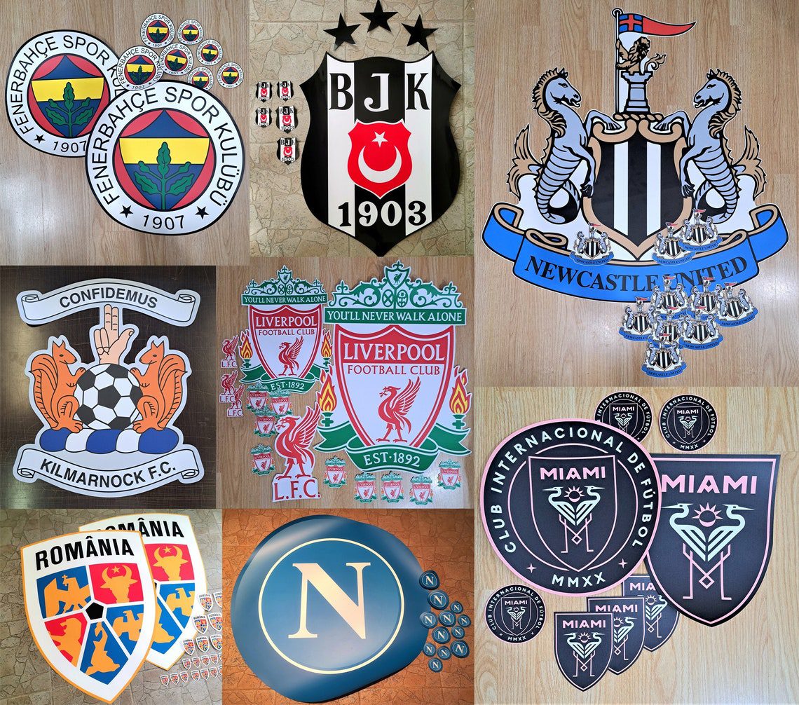 big sticker Football fußball soccer any team crest emblem stema logo, wall sticker decal wandtatoo - Image 7