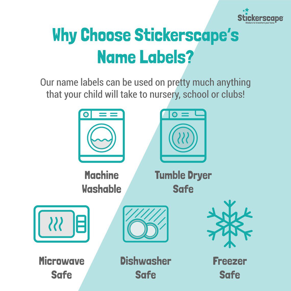 50 or 123 Stick On Name Labels, Football Icons Name Labels, School Name Stickers, School Name Tags, Children’s Name Labels for Clothes - Image 4