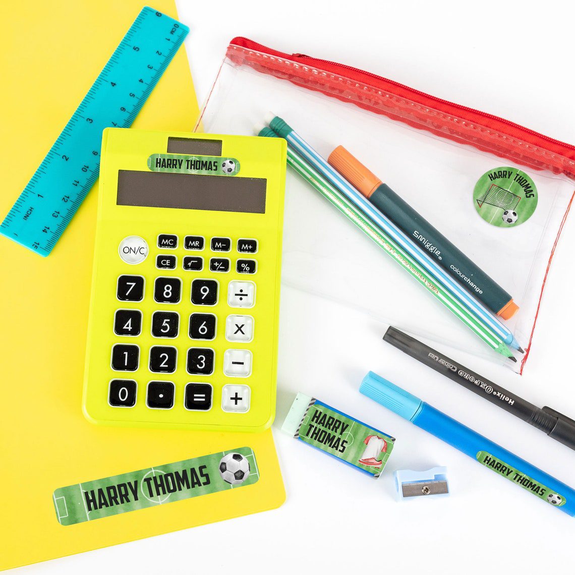 50 or 123 Stick On Name Labels, Football Icons Name Labels, School Name Stickers, School Name Tags, Children’s Name Labels for Clothes - Image 5