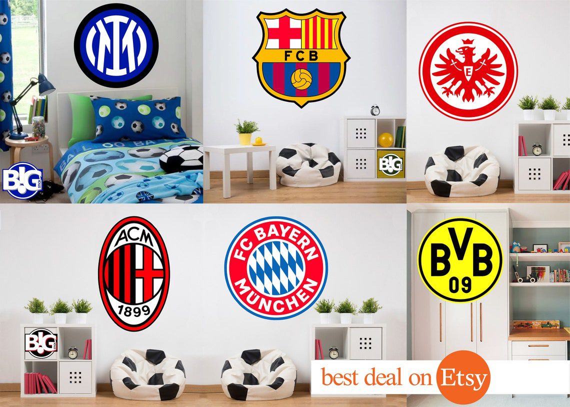 big sticker Football fußball soccer any team crest emblem stema logo, wall sticker decal wandtatoo - Image 2