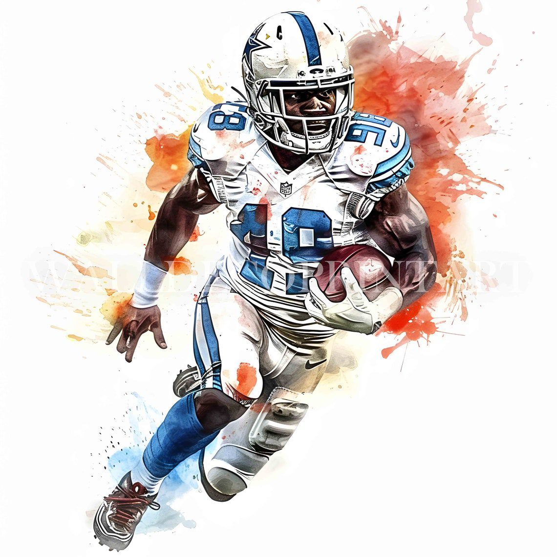 11 American Football Player Clipart - High Quality JPG - Digital Download - Commercial Use, Watercolor, Printable Media, Digital Paper Craft - Image 6